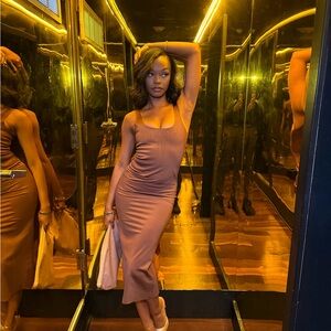 Zara Brown Midi Dress